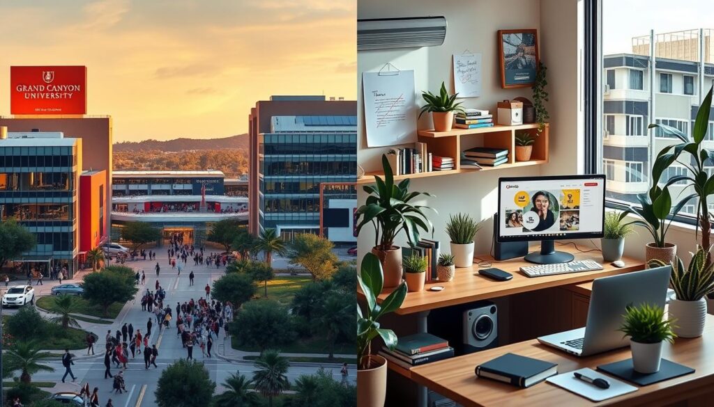 grand canyon university online vs on-campus